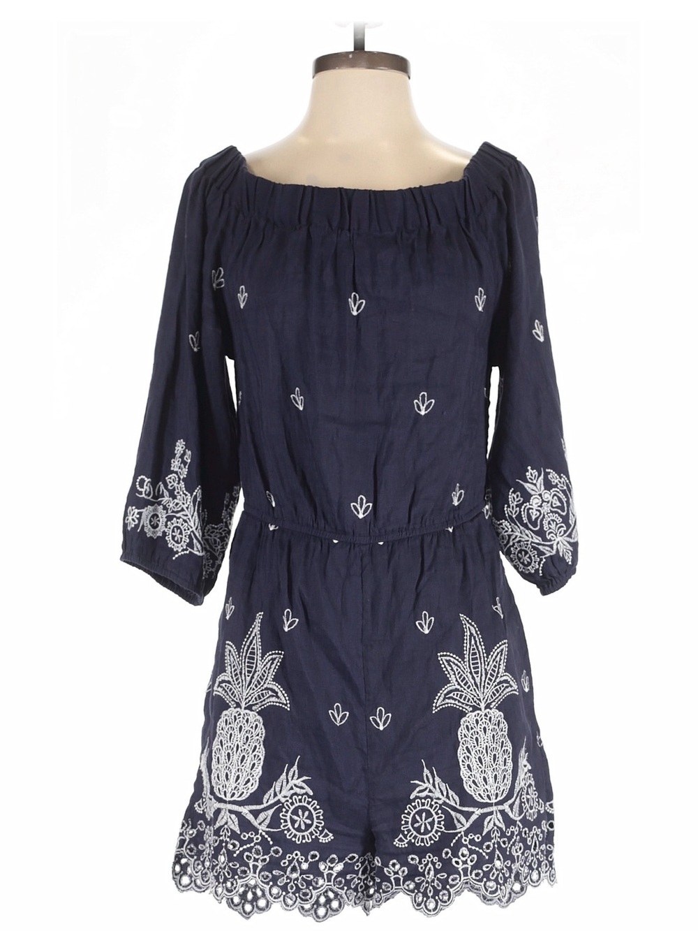 Farm Rio Anthropologie Navy short romper